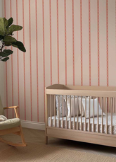 Papel de Parede Infantil - Listradinho Vermelho Ornamento